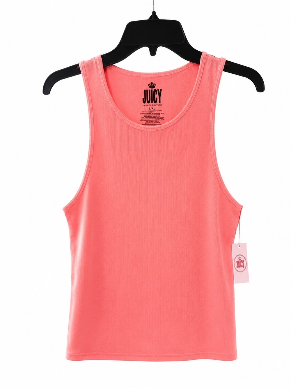 Juicy Couture Coral Pink Ribbed Tank Top